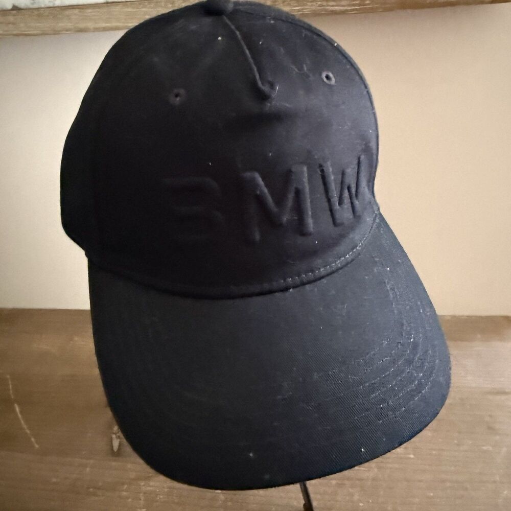 BMW OEM Genuine Lifestyle Black Embossed Logo Baseball Cap Hat NEW